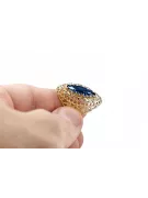 Ring Vintage Stil Saphir 14 Karat Gelbgold vrc090y